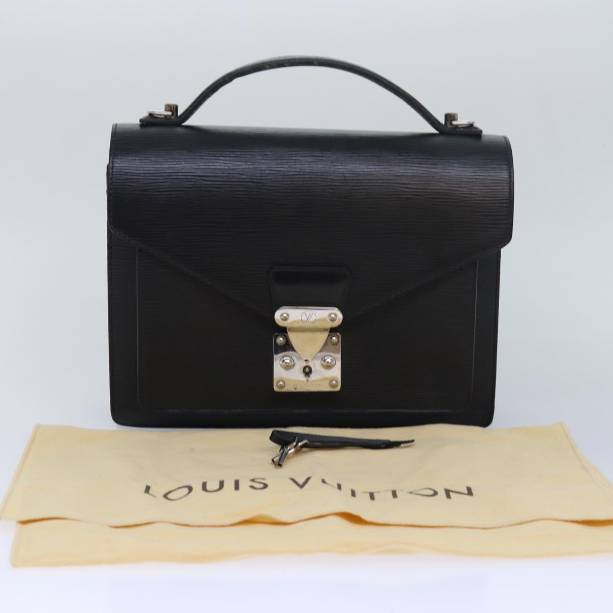 LOUIS VUITTON Epi Monceau 28 Hand Bag Black M52122 LV Auth bs16255