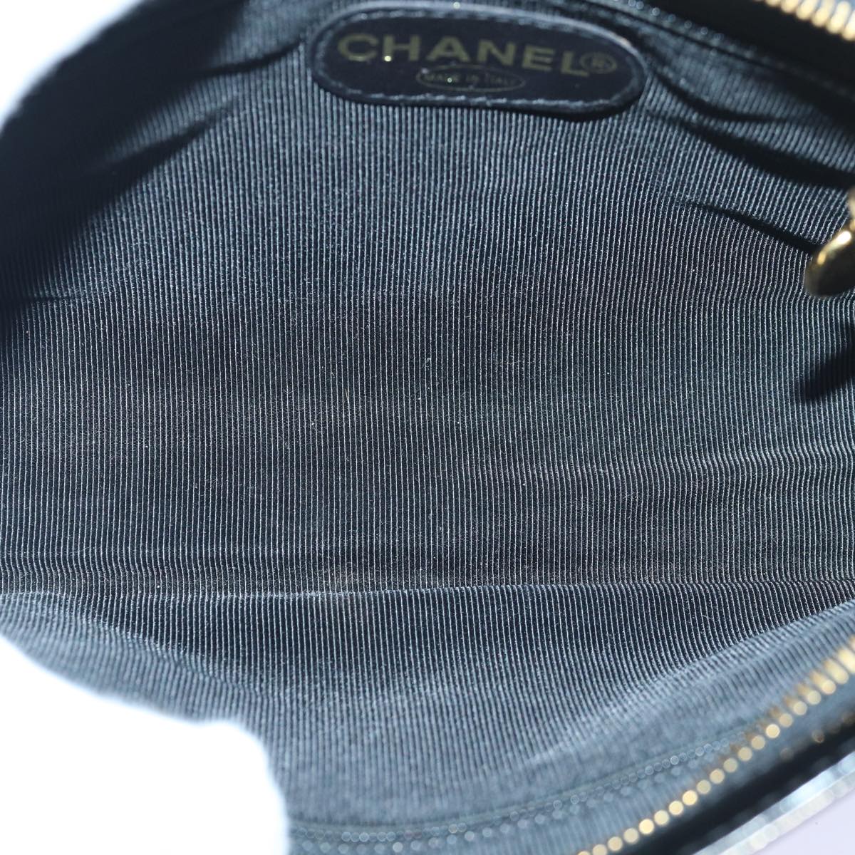 CHANEL Matelasse Waist bag Enamel Black CC Auth bs16259