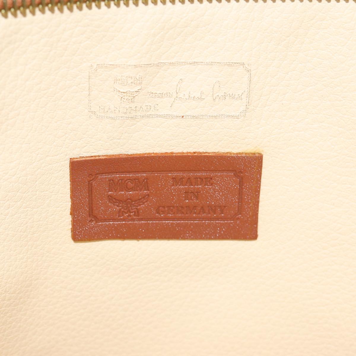 MCM Vicetos Logogram Clutch Bag PVC Leather Brown Auth bs16264