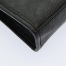 Burberrys Clutch Bag Leather Black Auth bs16273-16