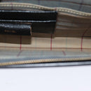Burberrys Clutch Bag Leather Black Auth bs16273-10