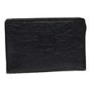 Burberrys Clutch Bag Leather Black Auth bs16273-1