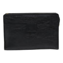 Burberrys Clutch Bag Leather Black Auth bs16273-13