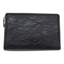 Burberrys Clutch Bag Leather Black Auth bs16273-2
