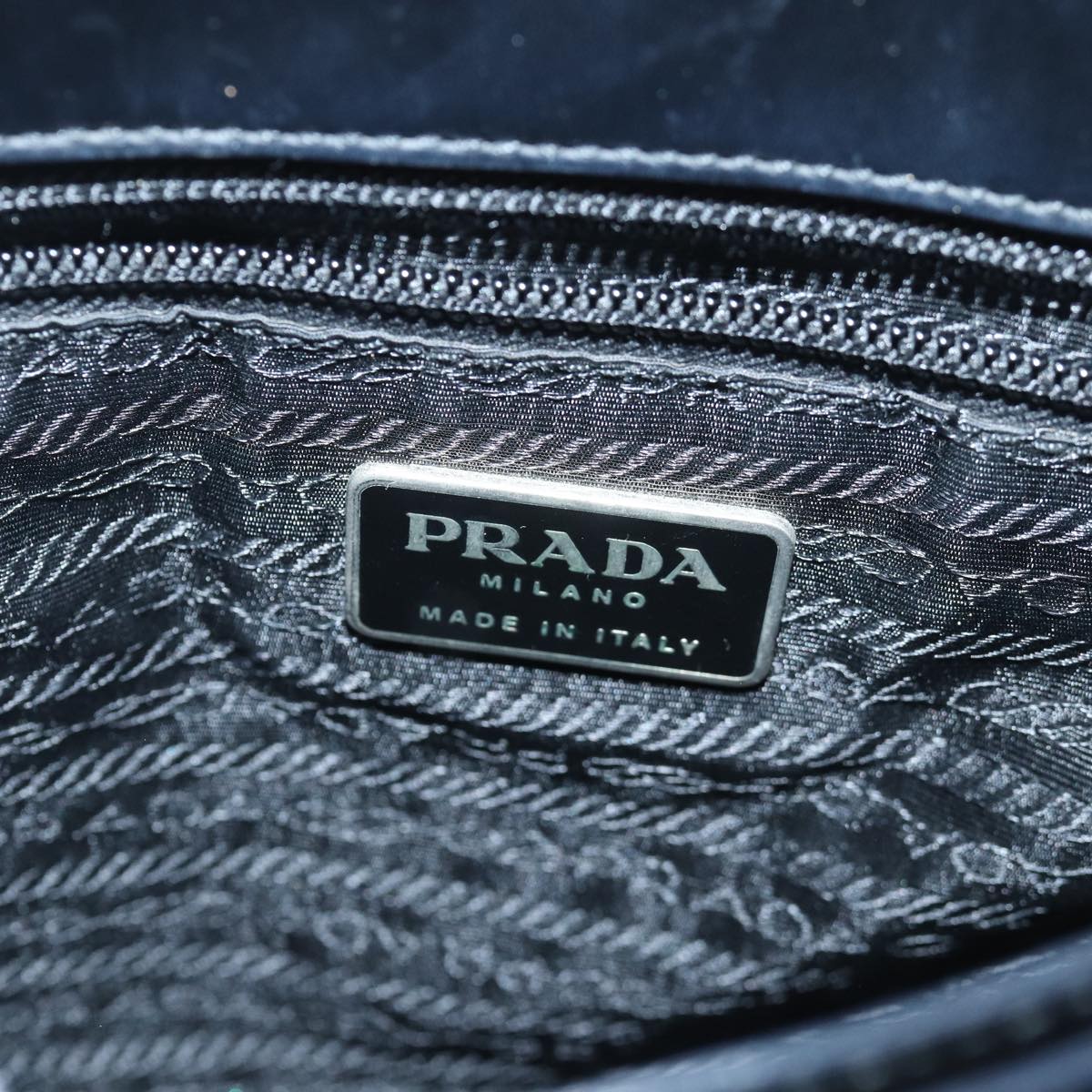 PRADA Hand Bag Leather Black Auth bs16276