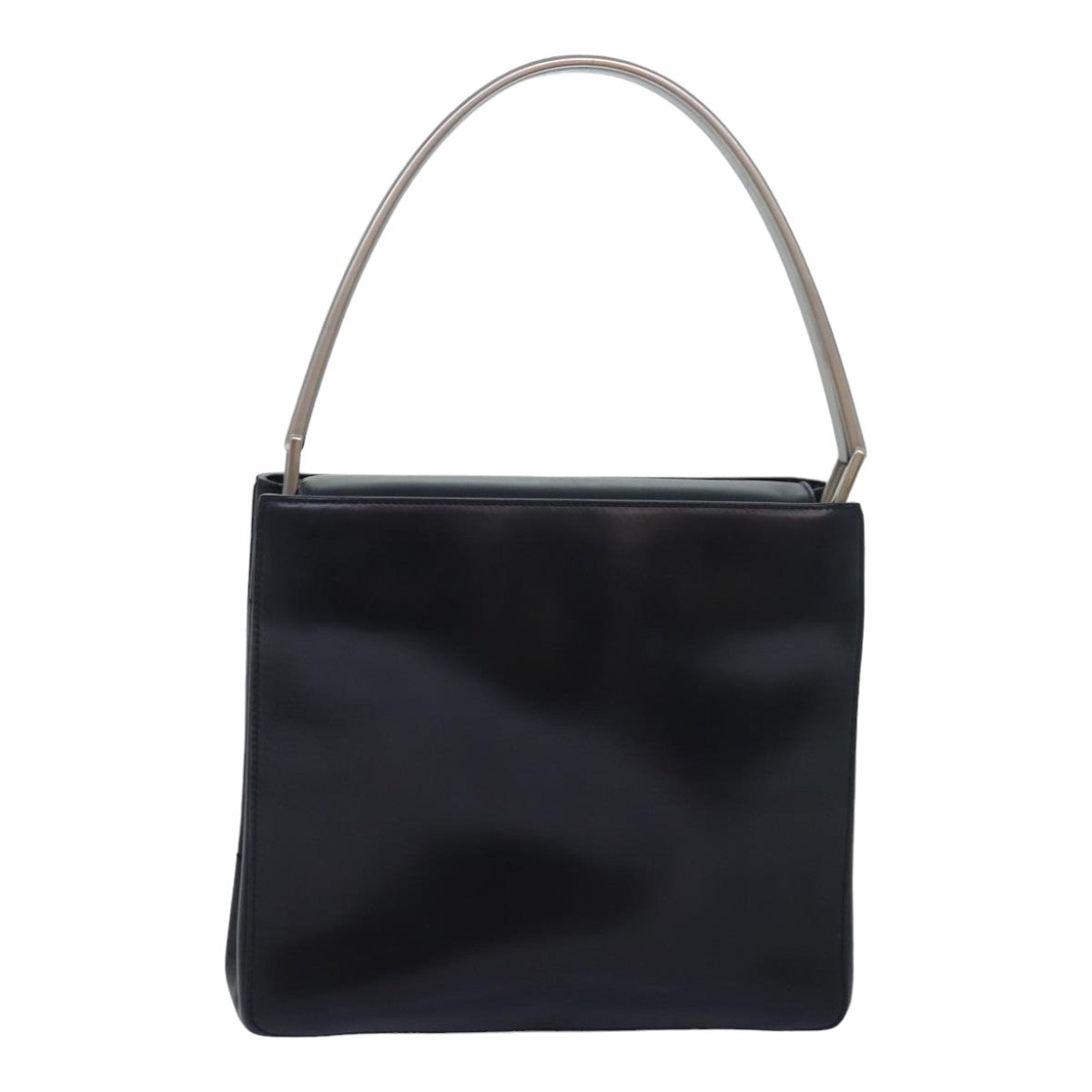 PRADA Hand Bag Leather Black Auth bs16276