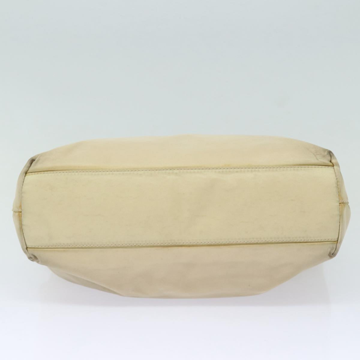 PRADA Hand Bag Nylon Beige Auth bs16282