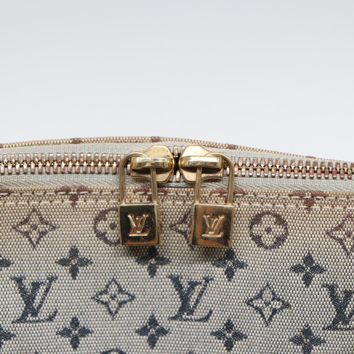 LOUIS VUITTON Monogram Mini Alma Haut Hand Bag Blue M92202 LV Auth bs16288