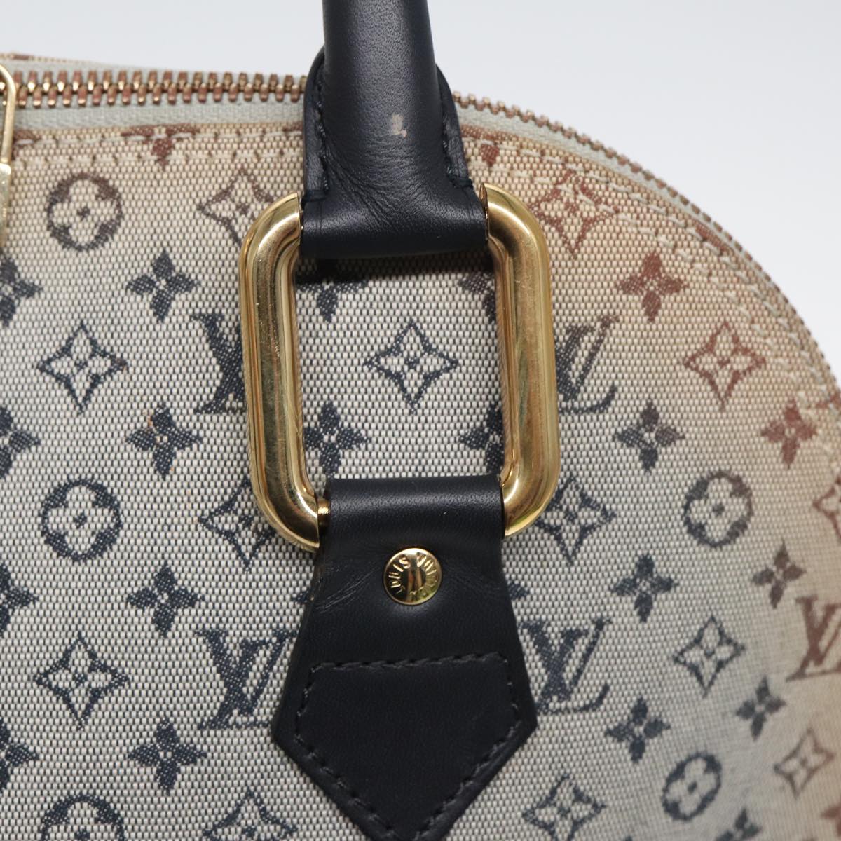 LOUIS VUITTON Monogram Mini Alma Haut Hand Bag Blue M92202 LV Auth bs16288