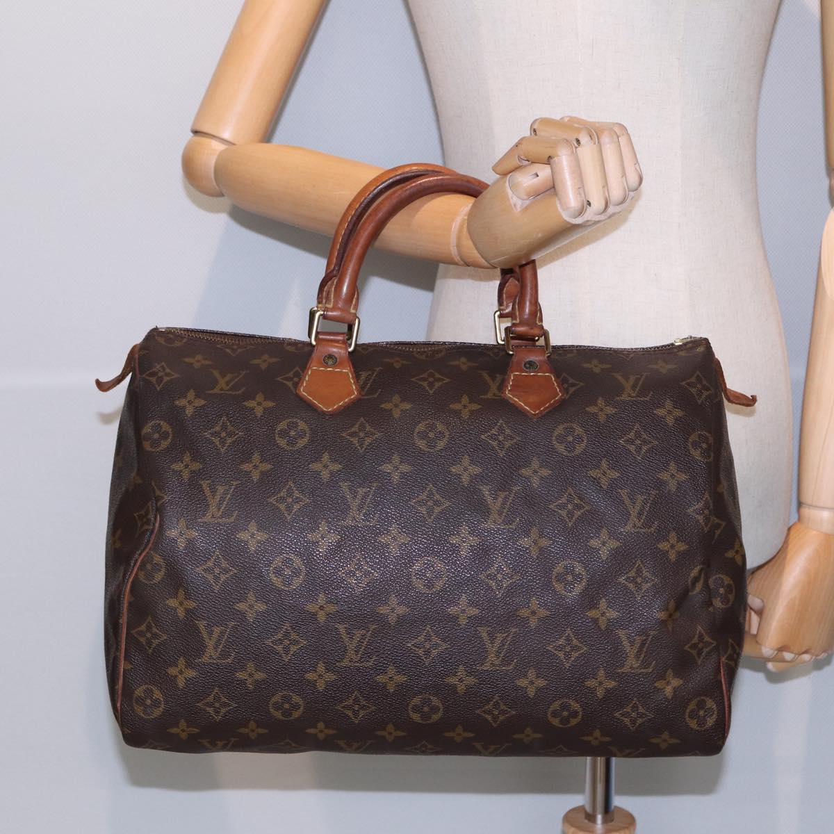 LOUIS VUITTON Monogram Speedy 35 Hand Bag M41524 LV Auth bs16289