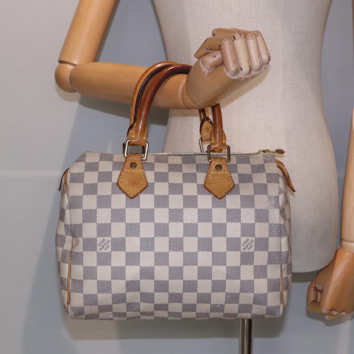 LOUIS VUITTON Damier Azur Speedy 25 Hand Bag N41534 LV Auth bs16295