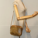 CELINE Macadam Canvas Shoulder Bag Beige Auth bs16300-20