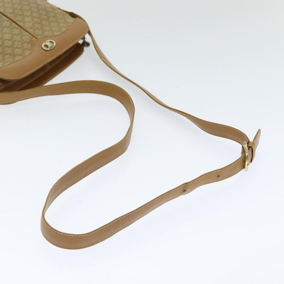 CELINE Macadam Canvas Shoulder Bag Beige Auth bs16300