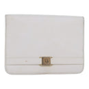Christian Dior Shoulder Bag Leather White Auth bs16301-1