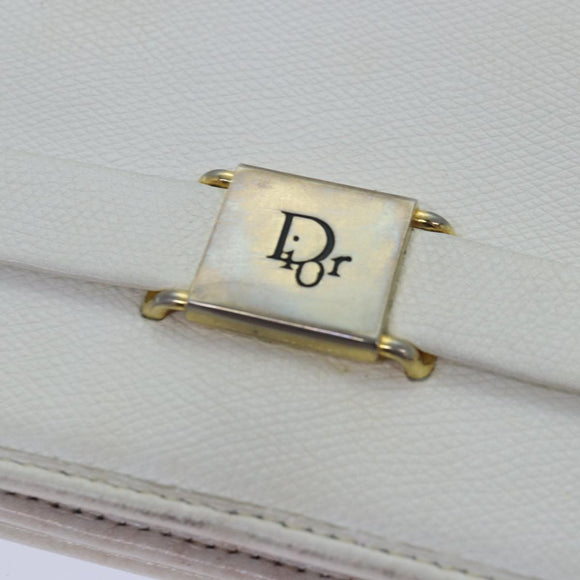 Christian Dior Shoulder Bag Leather White Auth bs16301