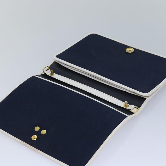 Christian Dior Shoulder Bag Leather White Auth bs16301