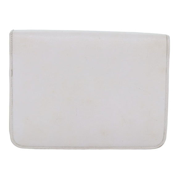 Christian Dior Shoulder Bag Leather White Auth bs16301