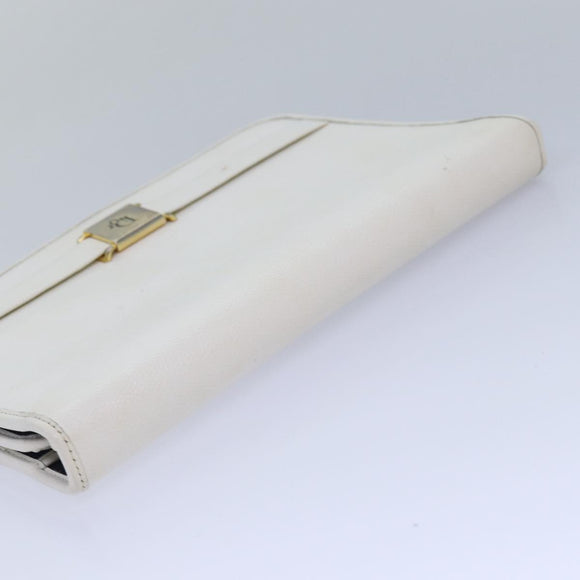 Christian Dior Shoulder Bag Leather White Auth bs16301