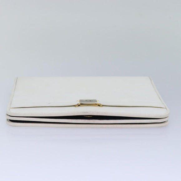 Christian Dior Shoulder Bag Leather White Auth bs16301