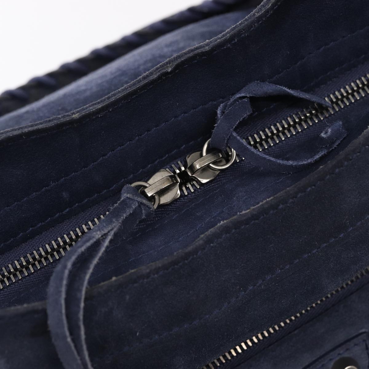 BALENCIAGA The Vero Hand Bag Suede 2way Navy 235216 Auth bs16308