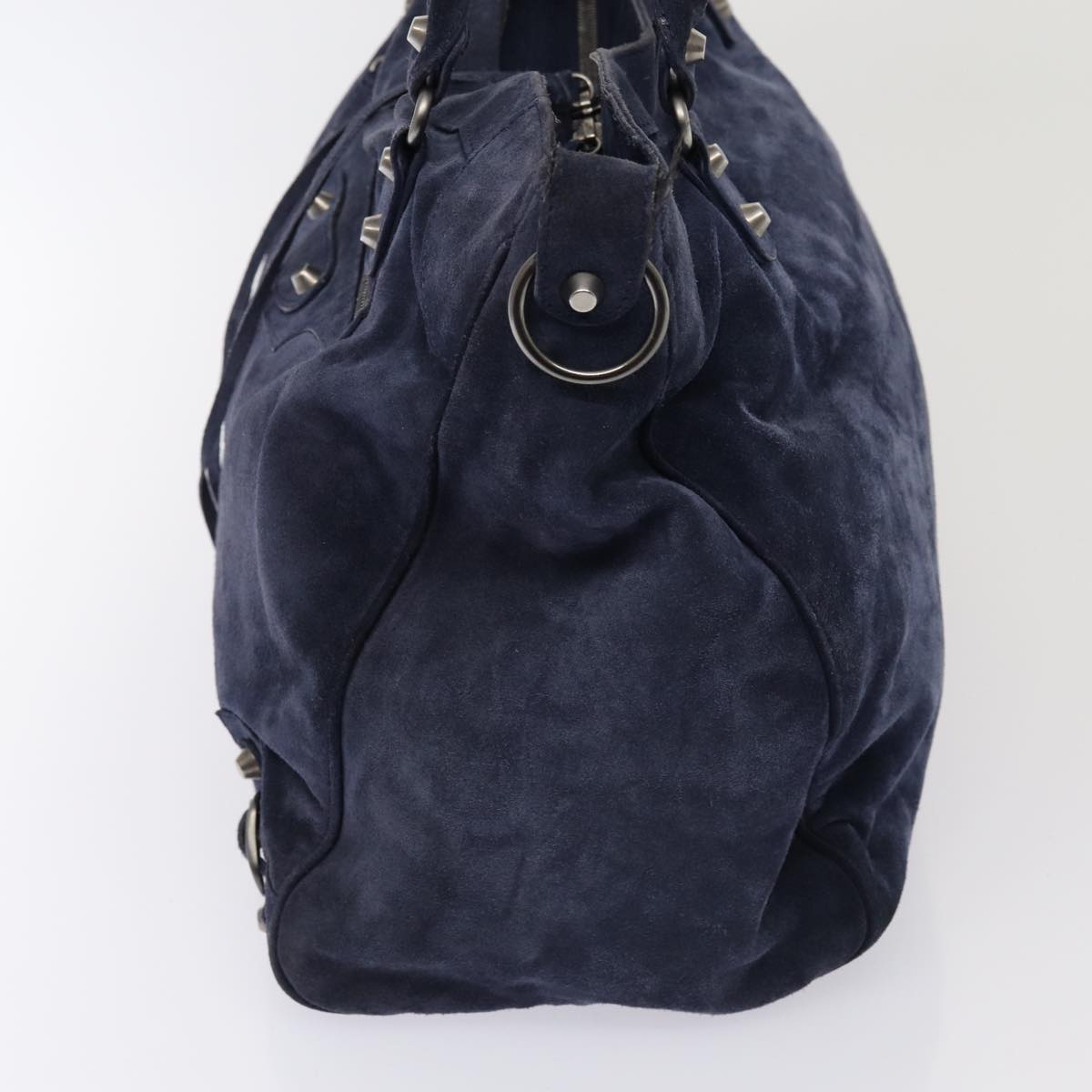 BALENCIAGA The Vero Hand Bag Suede 2way Navy 235216 Auth bs16308