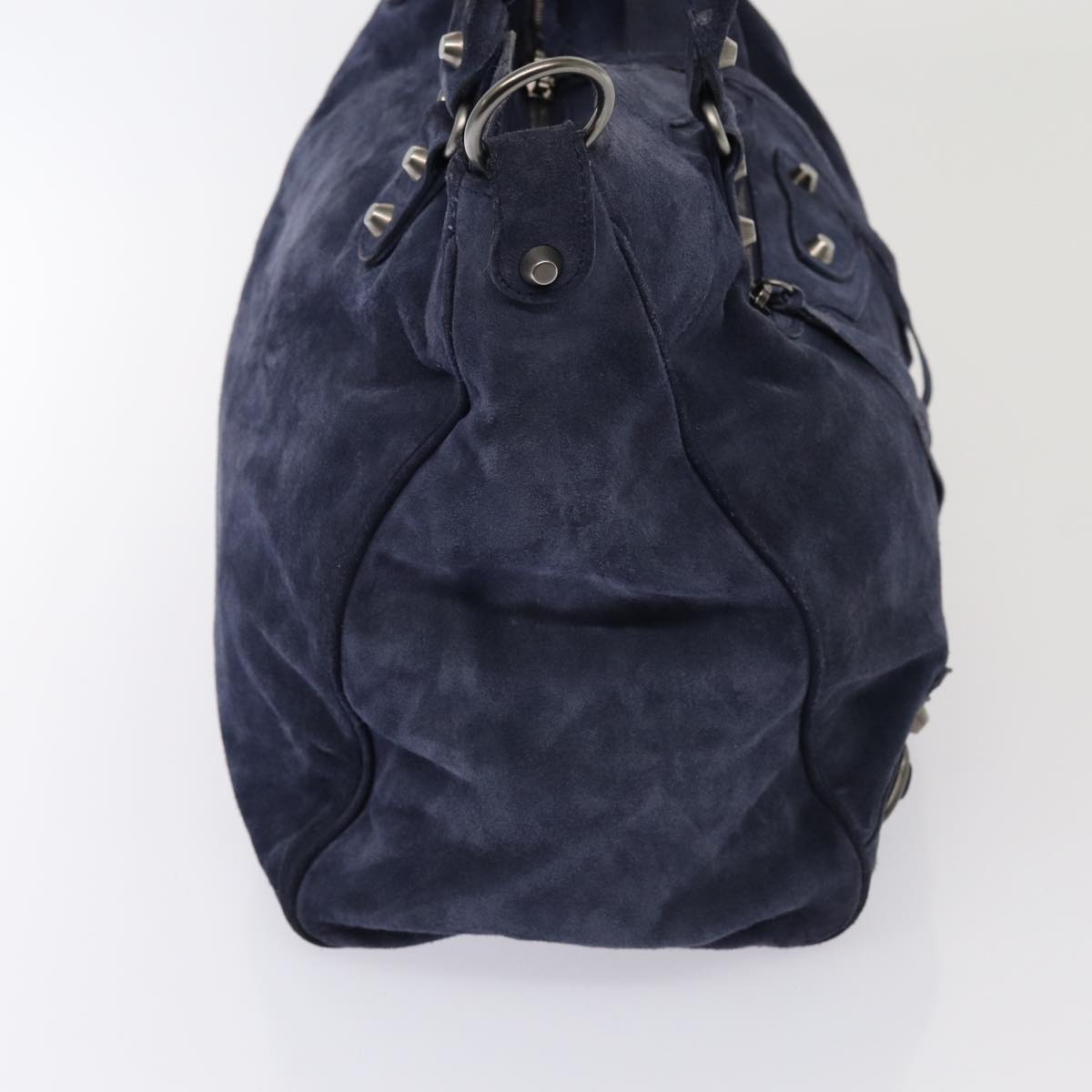 BALENCIAGA The Vero Hand Bag Suede 2way Navy 235216 Auth bs16308