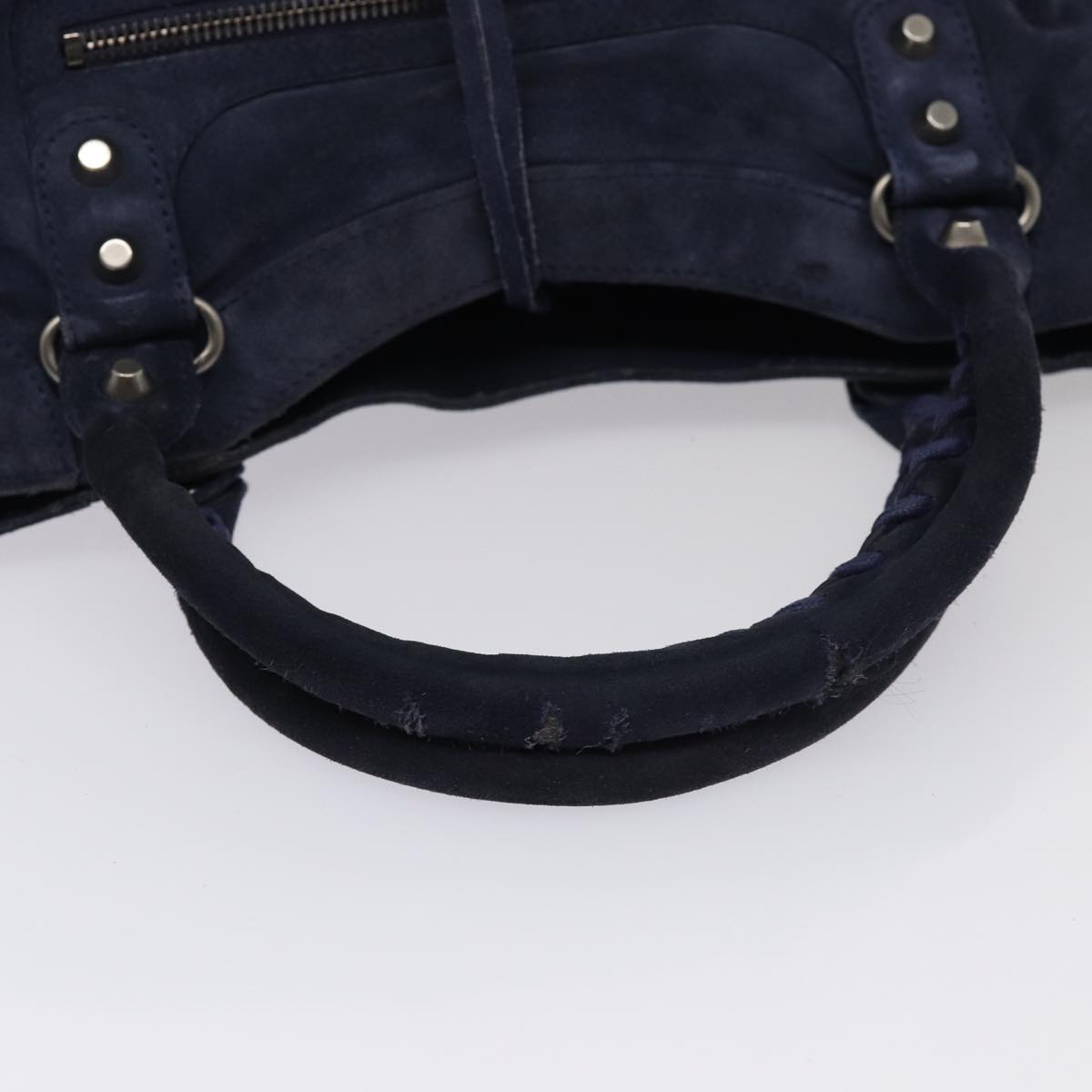 BALENCIAGA The Vero Hand Bag Suede 2way Navy 235216 Auth bs16308