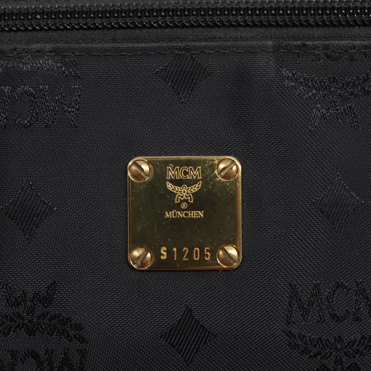 MCM Vicetos Logogram Tote Bag Nylon Black Auth bs16310