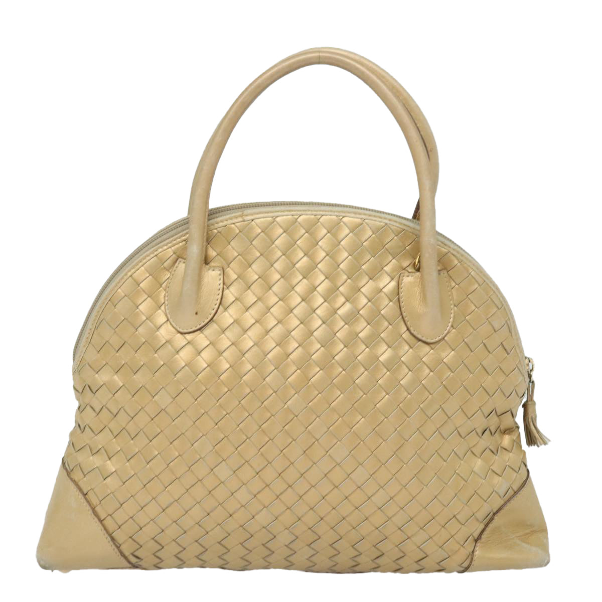 BOTTEGA VENETA INTRECCIATO Hand Bag Leather 2way Gold Tone Auth bs16336 - 0