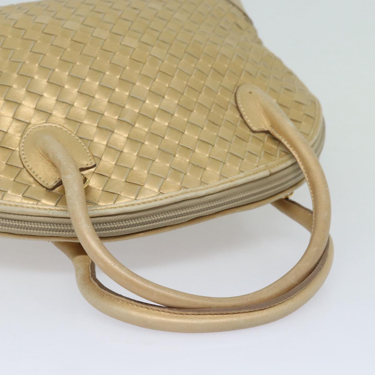 BOTTEGA VENETA INTRECCIATO Hand Bag Leather 2way Gold Tone Auth bs16336