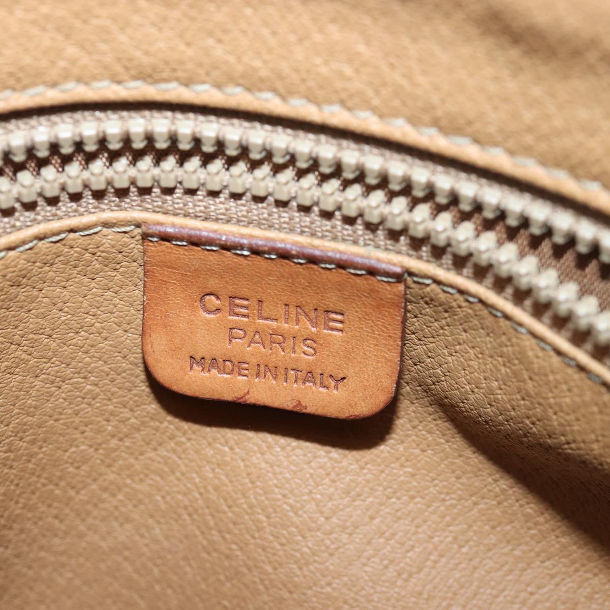 CELINE Macadam Canvas Hand Bag PVC Leather Brown Auth bs16337