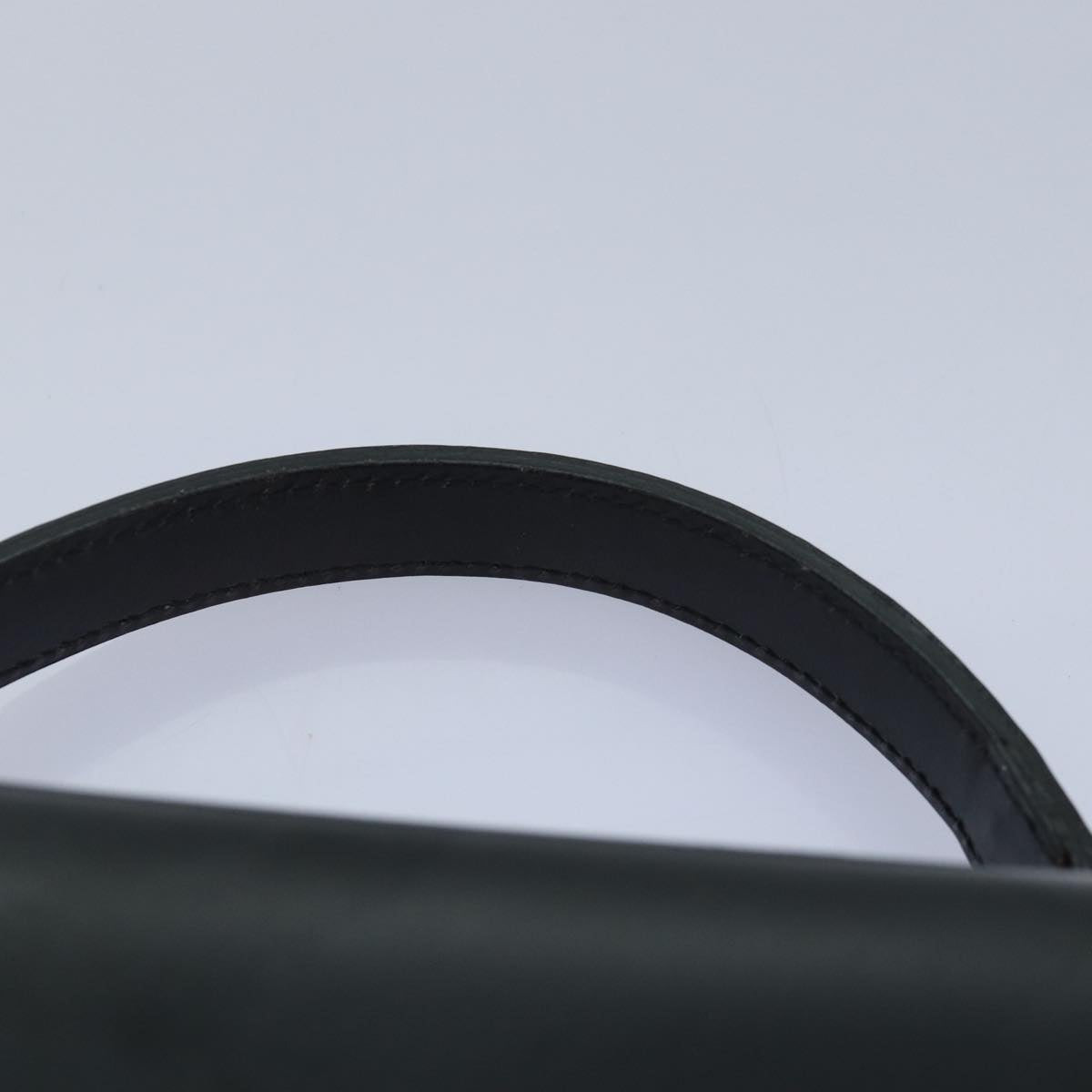 CELINE Circle Hand Bag Leather Black Auth bs16343