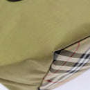 BURBERRY Nova Check Blue Label Hand Bag Nylon Beige Auth bs16350-9