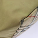 BURBERRY Nova Check Blue Label Hand Bag Nylon Beige Auth bs16350-15