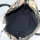BURBERRY Nova Check Blue Label Hand Bag Nylon Beige Auth bs16350-11