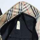 BURBERRY Nova Check Blue Label Hand Bag Nylon Beige Auth bs16350-12