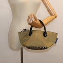 BURBERRY Nova Check Blue Label Hand Bag Nylon Beige Auth bs16350-18