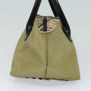 BURBERRY Nova Check Blue Label Hand Bag Nylon Beige Auth bs16350-4