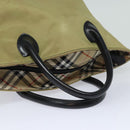 BURBERRY Nova Check Blue Label Hand Bag Nylon Beige Auth bs16350-7
