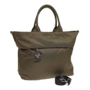 PRADA Tote Bag Nylon Khaki Auth bs16354-1