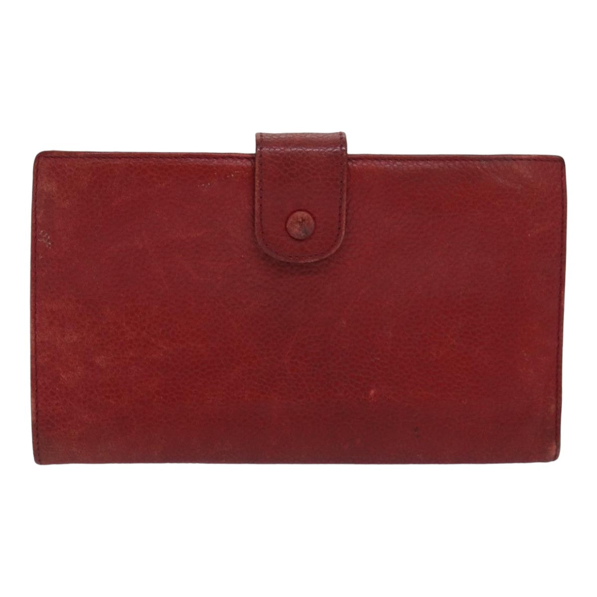 CHANEL COCO Mark Wallet Lamb Skin Red CC Auth bs16358 - 0