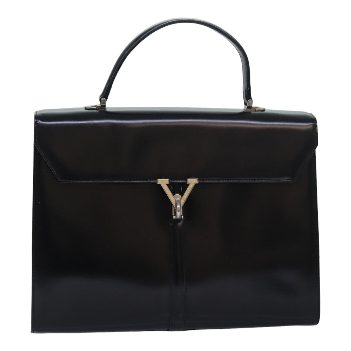 VALENTINO Hand Bag Patent leather Black Auth bs16361