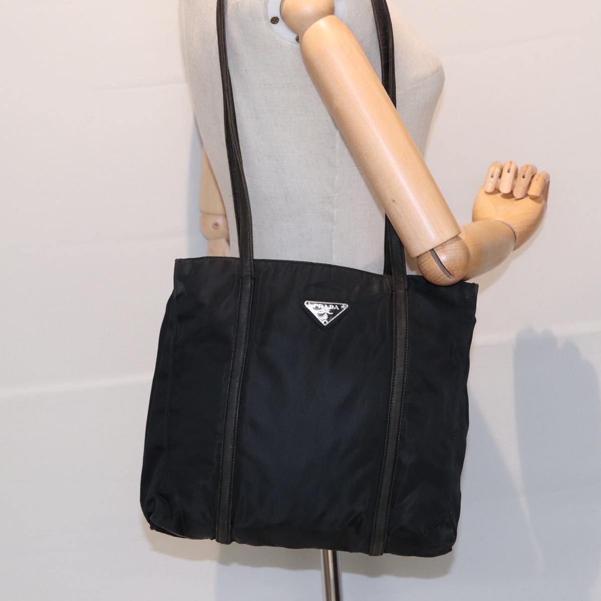 PRADA Shoulder Bag Nylon Black Auth bs16373