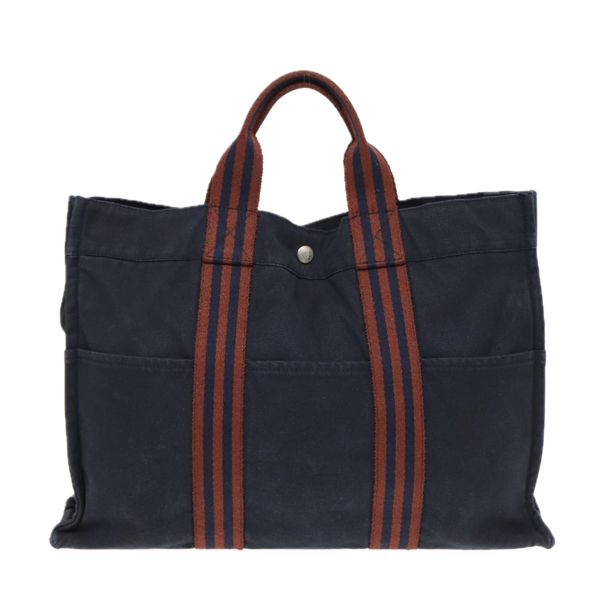 HERMES Fourre Tout MM Tote Bag Canvas Navy Auth bs16377