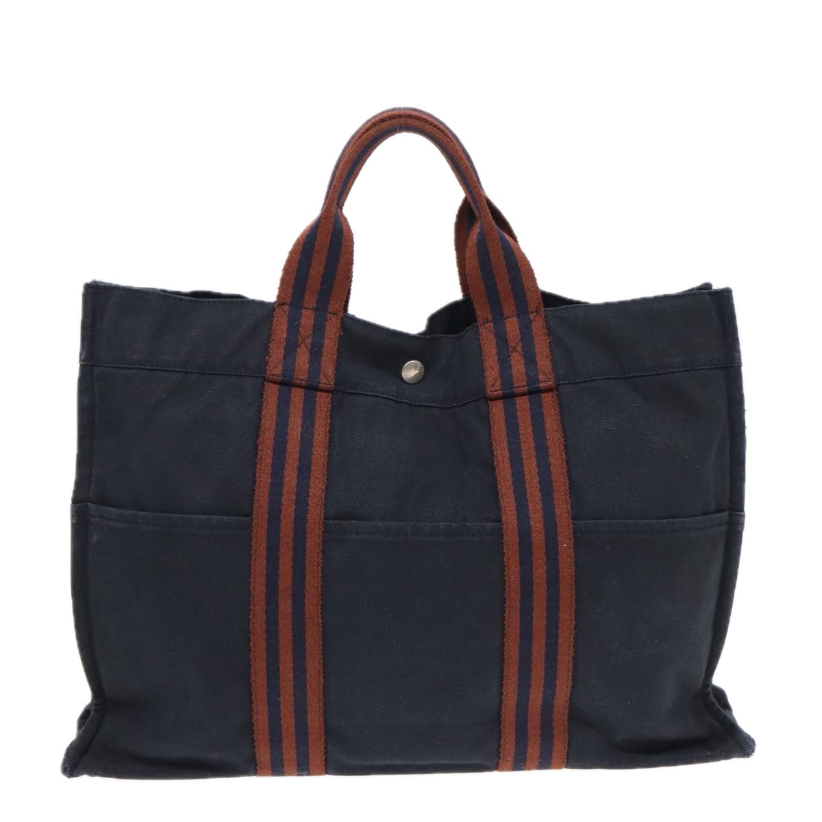 HERMES Fourre Tout MM Tote Bag Canvas Navy Auth bs16377 - 0