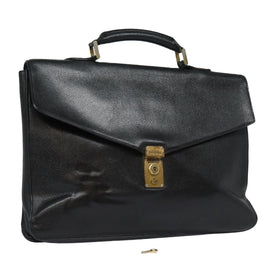 CHANEL Hand Bag Calf Skin Black CC Auth bs16380