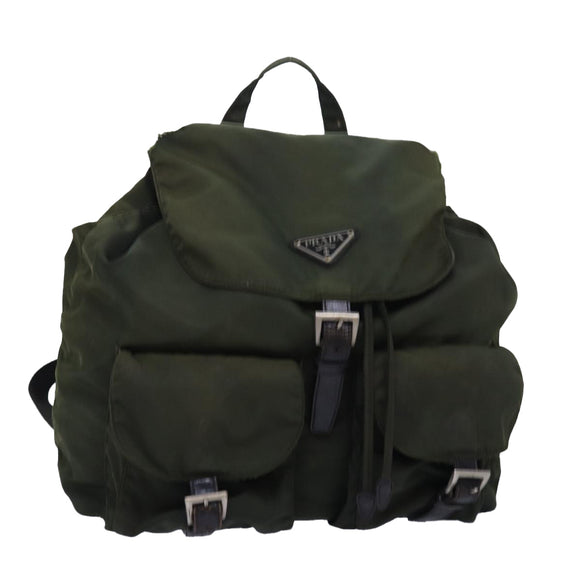 PRADA Backpack Nylon Khaki Auth bs16382