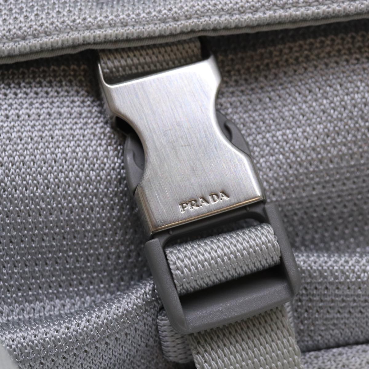 PRADA Sports Shoulder Bag Nylon Gray Auth bs16388