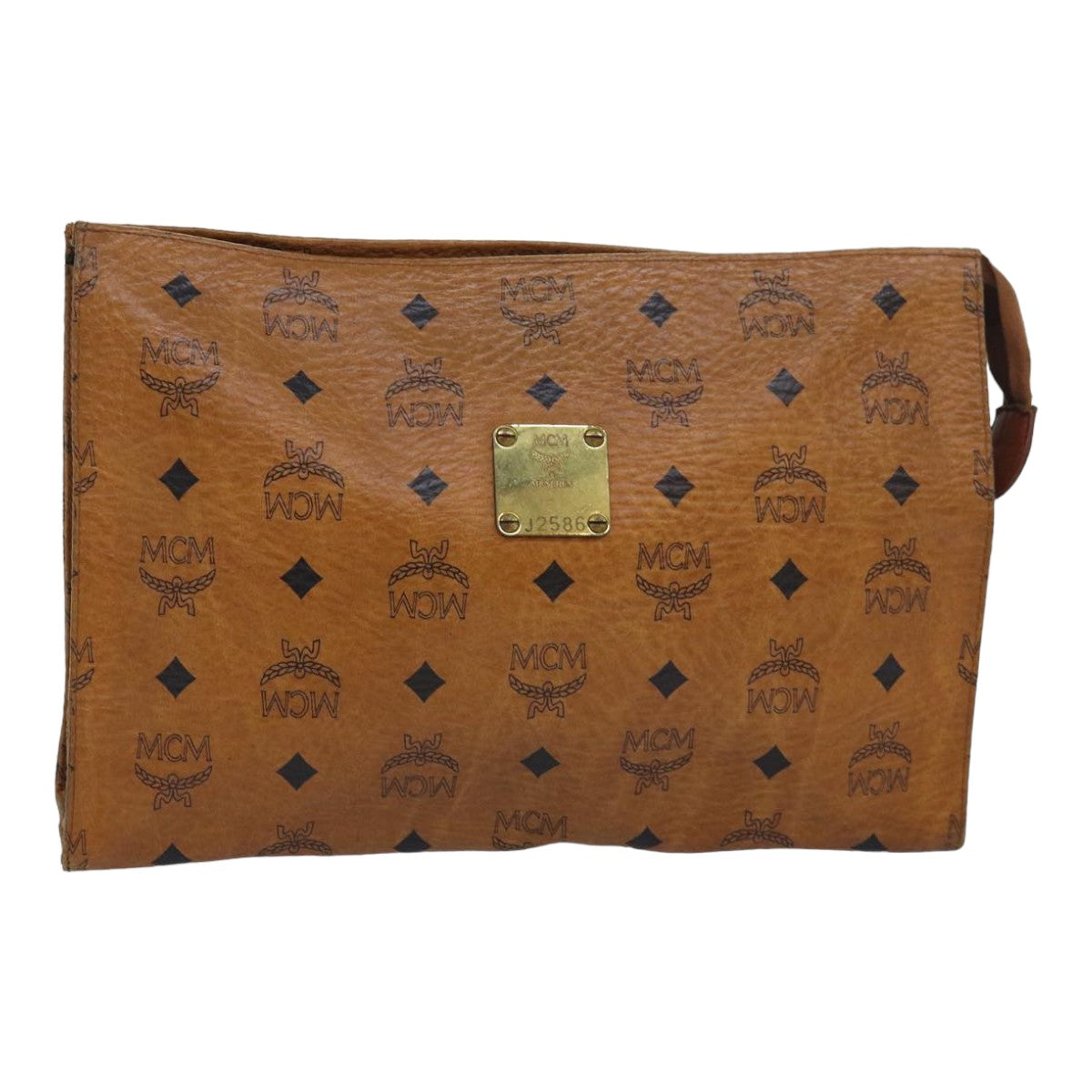 MCM Vicetos Clutch Bag Brown Auth bs16391