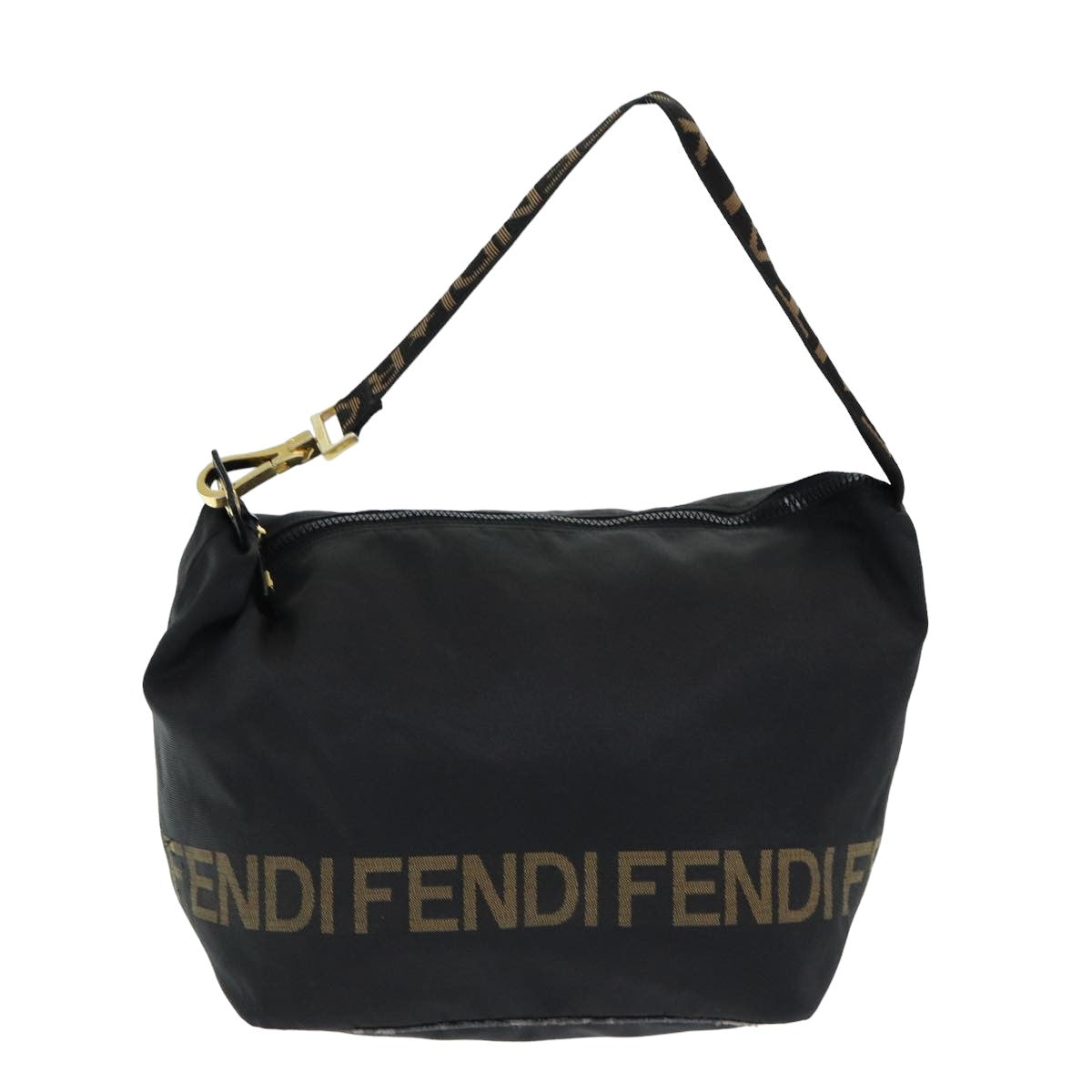 FENDI Shoulder Bag Nylon Black Auth bs16398